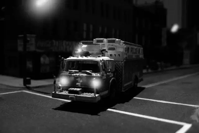 Emergency Services Unit Truck 1 at night